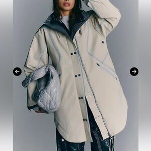 Moon Magic Reflective Rain Parka - whipped cream/ gun metal combo
